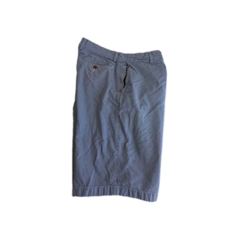 J Crew Club Blue White Plaid Check Casual 11" Inseam Chino Belted Shorts Size 30